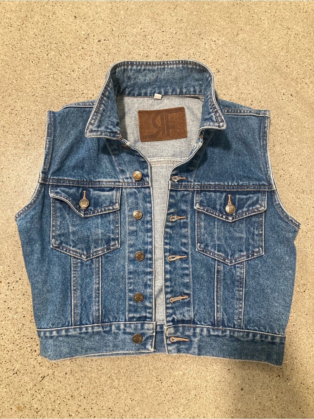 Vintage RF Jeans by Rafaella cropped denim vest women's Size S